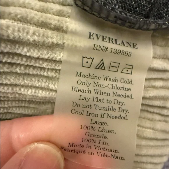 Everlane Womens 100% Linen Charcoal Short Sleeve Tee shirt dress Size Large mini - Picture 7 of 7